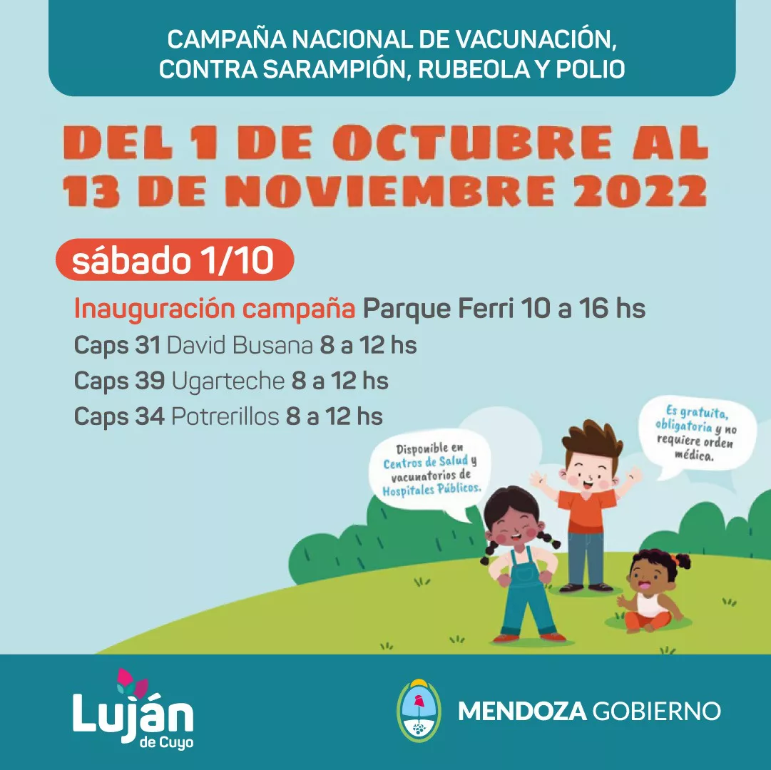 Campaña Vacunación. Entre 13 meses y 4 años de edad