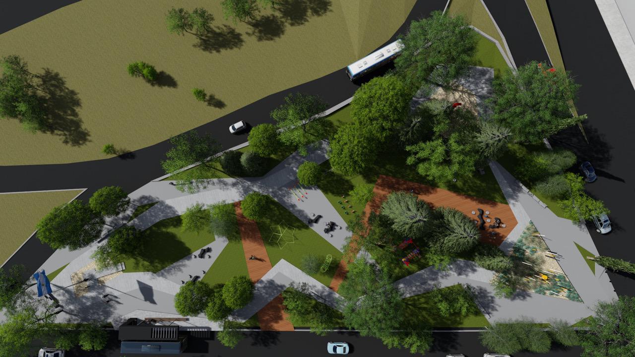 Render del primer tramo del Parque de las Estaciones