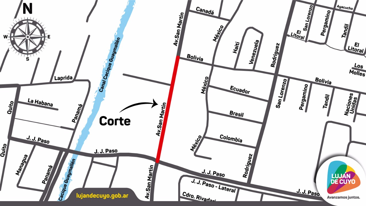 Corte Av. San Martín de Carrodilla